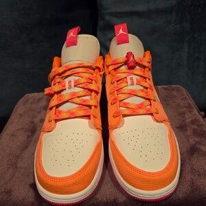 Air Jordan 1 Low Utility CRIMSON PULSE/WHITE/PINK FLASH/TOTAL ORANGE